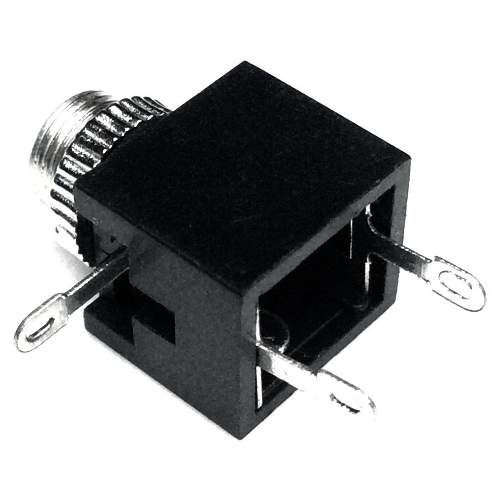 3.5mm Mono TS Female Jack Socket, Panel Chassis Mount Solder Audio Connector, Black, 4 Pack