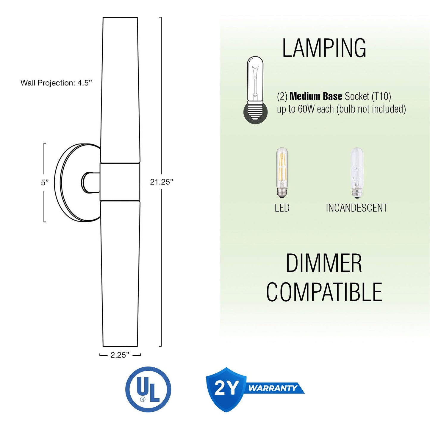 Kira Home Duo 21" Modern Gold Wall Sconce with Frosted Glass Cylinder Shades, Linear 2-Light Gold Wall Light, Cool Brass Finish