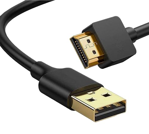 Bukeer USB to HDMI Cable 6.6FT, USB to HDMI Adapter for Monitor, USB 3.0 Male to HDMI Male Adapter for TV/DVD Player/Projector