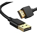 Bukeer USB to HDMI Cable 6.6FT, USB to HDMI Adapter for Monitor, USB 3.0 Male to HDMI Male Adapter for TV/DVD Player/Projector