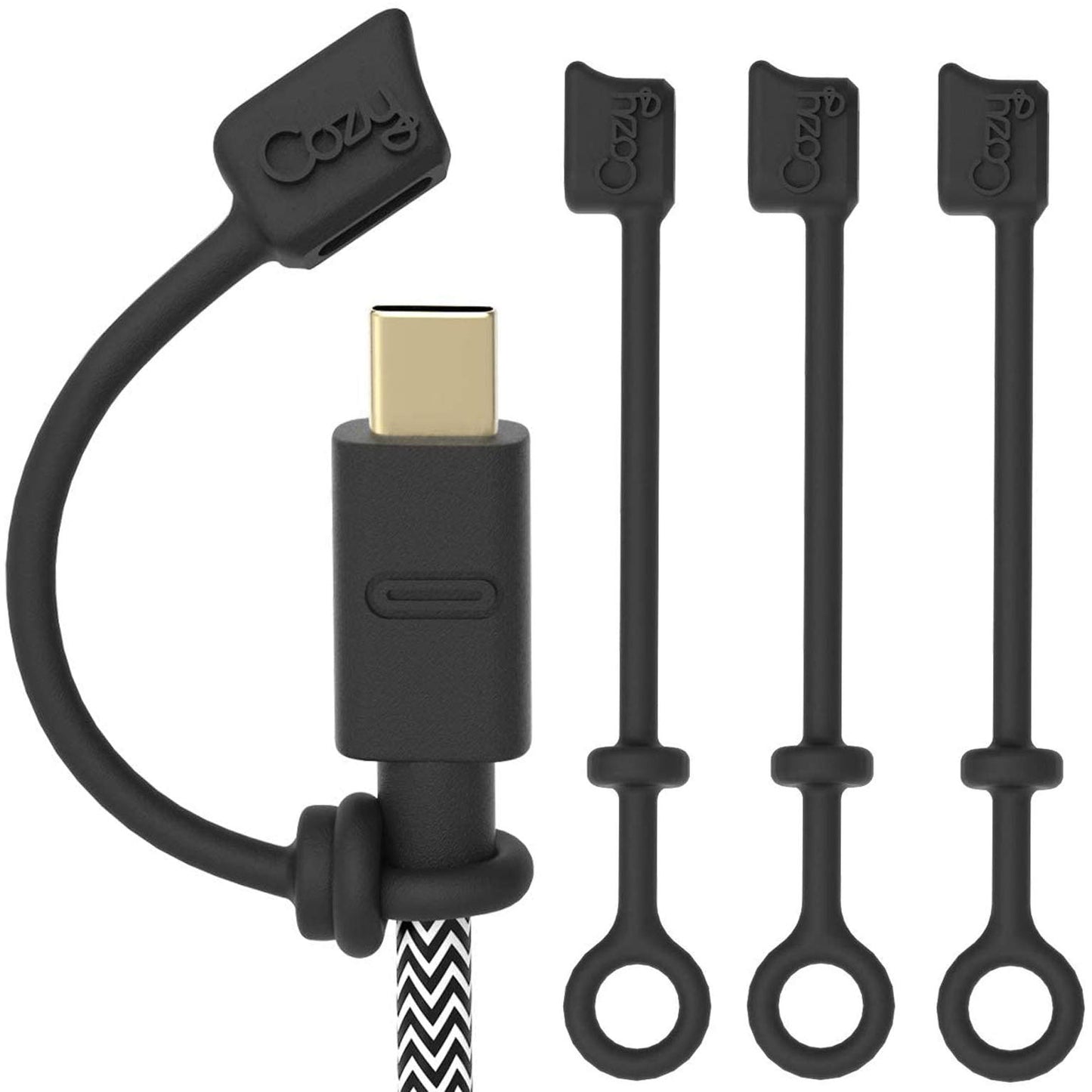 [5-Piece] Cozy USB Caps for USB C Cable - Tether/Cap Provides Dust and Oxidation Protection, Projection Adapter Cover, Protects During Travel