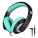 rockpapa Comfort+ Kids Headphones with Microphone, Boys Girls Student Over-Ear Headphones Wired for School Classroom Laptop PC Computer Tablet Black…