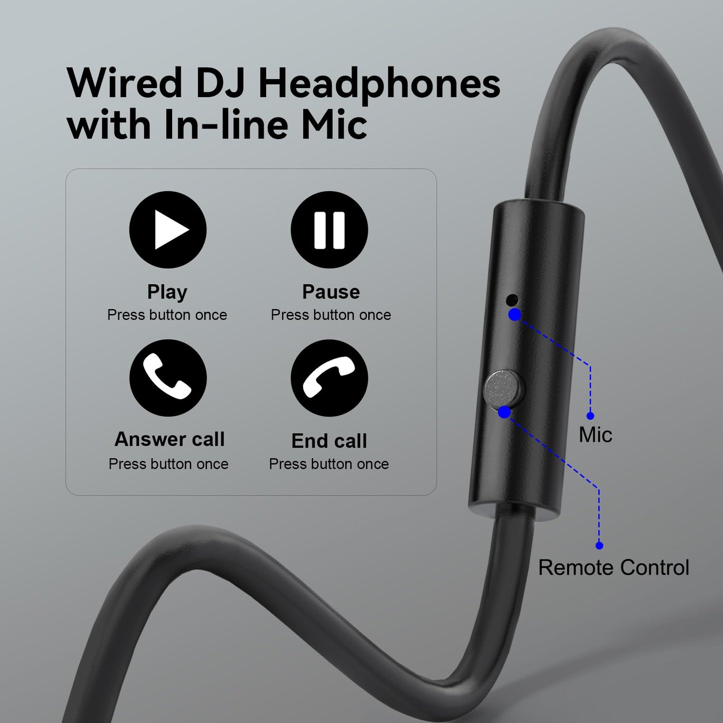 OneOdio Wired Over Ear Headphones Hi-Res Studio Monitor & Mixing DJ Stereo Headsets with 50mm Drivers and 1/4 to 3.5mm Jack for AMP Computer Recording