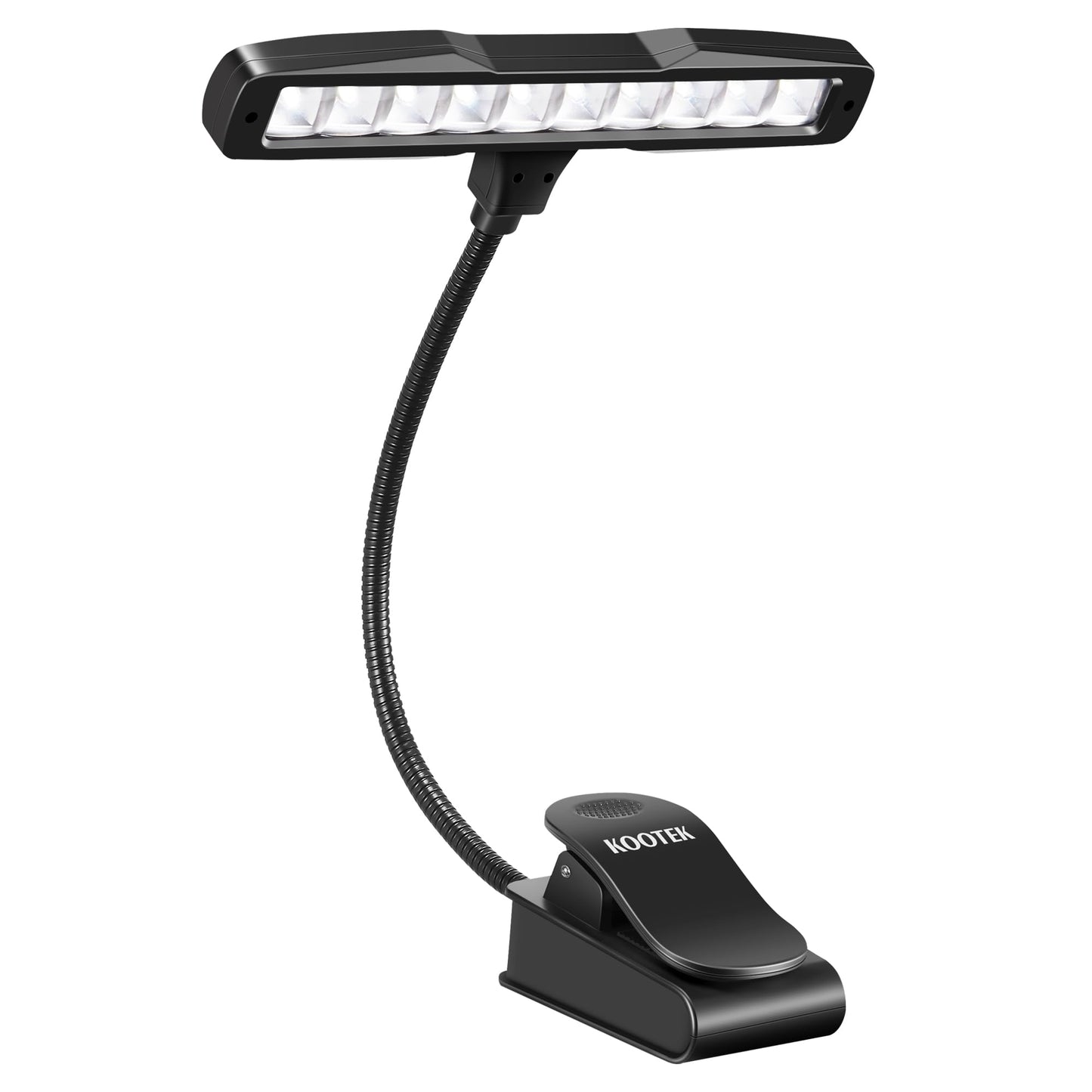 Kootek Music Stand Light, Eye Caring Clip-on Piano Lamp, 360° Flexible Gooseneck Adjustable Brightness USB Rechargeable for Sheet, Book Reading