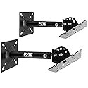 Pyle Universal Speaker Mounting Bracket - Ceiling & Wall Speaker Mount with Adjustable Swivel Tilt, 13.4" Retractable Telescopic Arm, 75 lbs Max Load