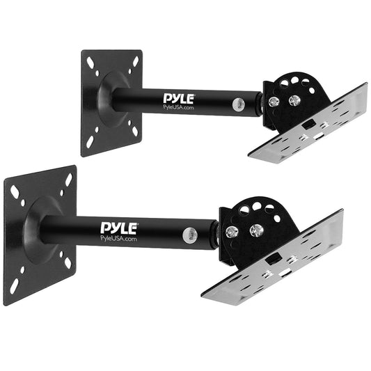 Pyle Universal Speaker Mounting Bracket - Ceiling & Wall Speaker Mount with Adjustable Swivel Tilt, 13.4" Retractable Telescopic Arm, 75 lbs Max Load