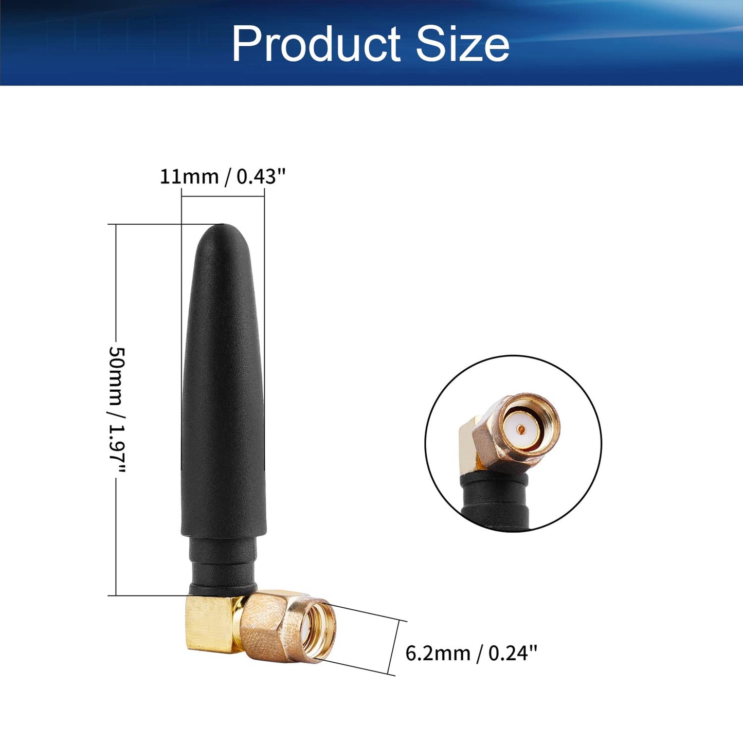 Othmro WiFi Antenna SMA Female 2dB 50mm,2.4GHz 5GHz Antenna for WiFi Router Booster with Bluetooth/Zigbee Antenna 1PCS