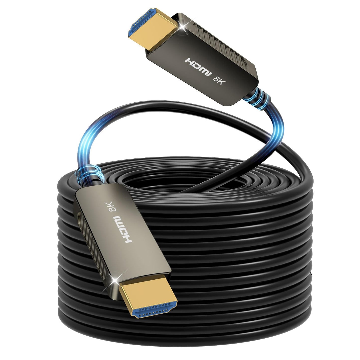 SOEYBAE 8K HDMI Fiber Optic Cable 150ft/50M, 48Gbps Ultra High Speed Long HDMI Cable 2.1 Cord, Support 8K@60Hz, 4K@120Hz, eARC HDCP2.2,Dynamic