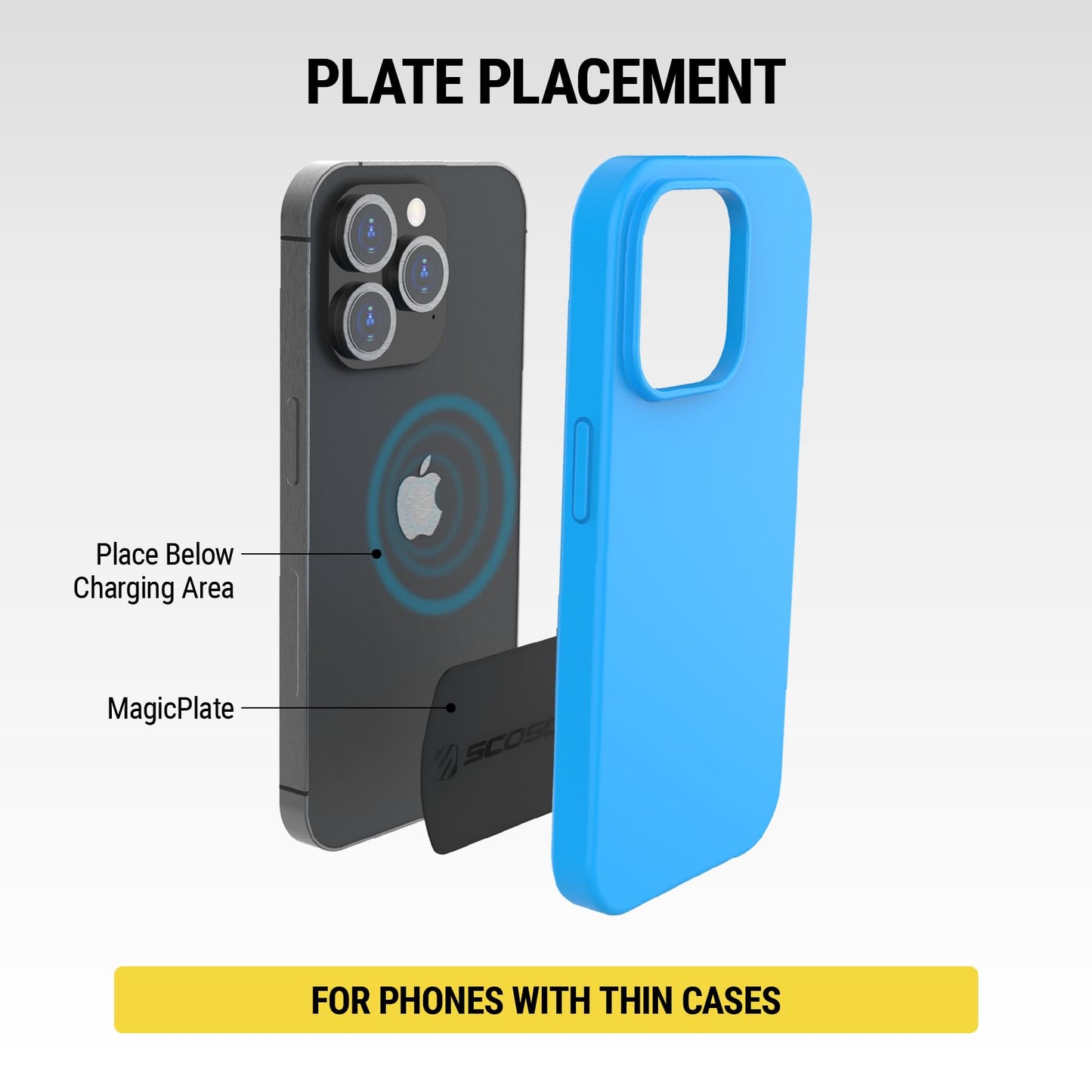 Scosche MAGRKSRI MagicMount Replacement Metal Plate Kit for Phone, Metal Plates for Magnetic Mount Cell Phone Holder for Car, Universal with All
