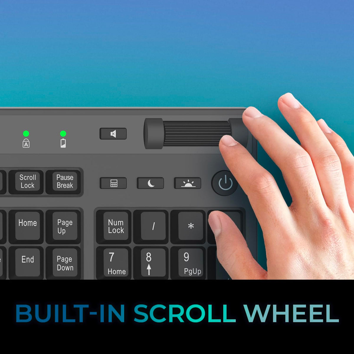 Adesso Wireless Keyboard with Touchpad 104 Key Full Size USB Dongle Receiver Multi OS Support Works with MacOs System & Multimedia Hotkeys Volume