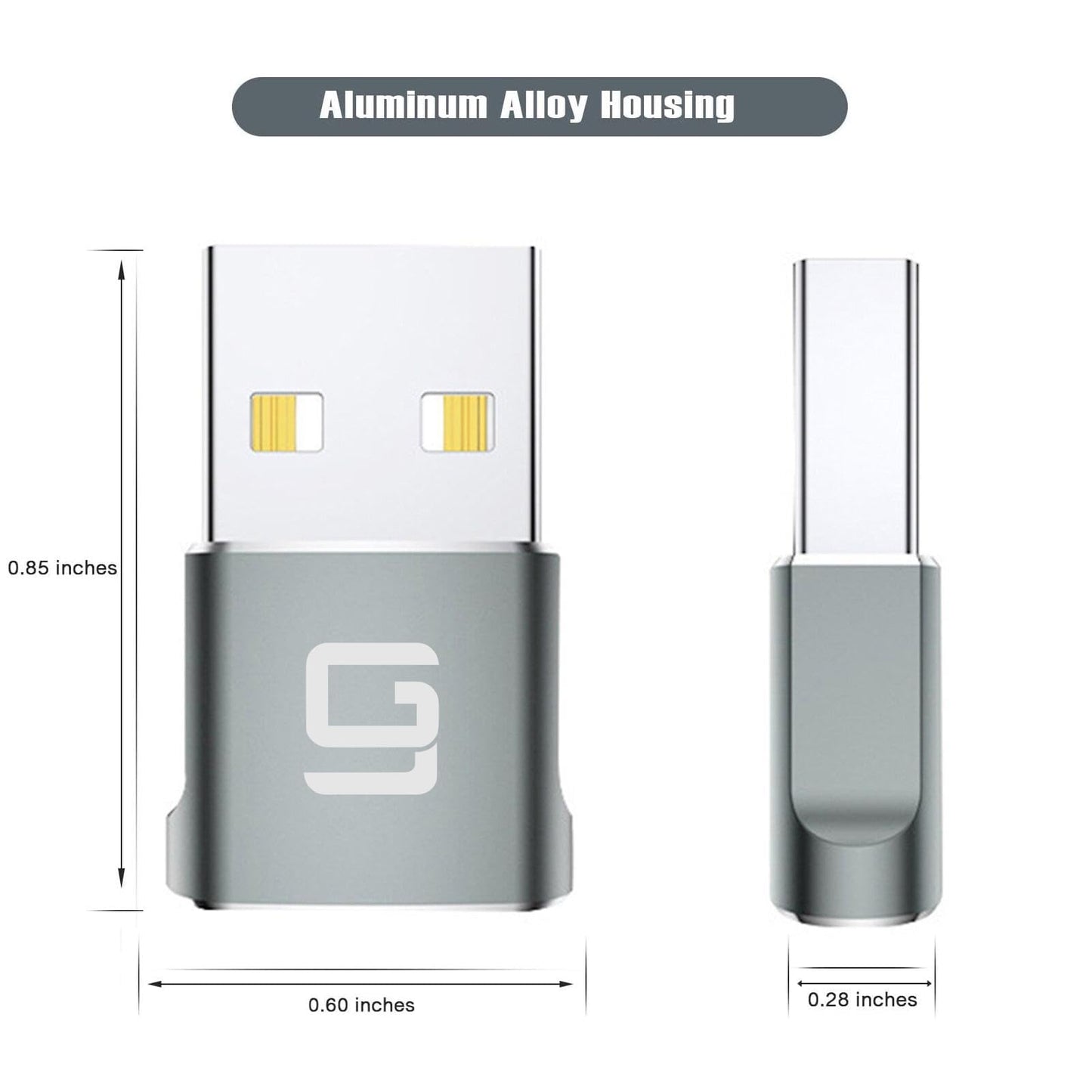 GodSpin USB to USB C Adapter [2 Pack] USB C Female to A Male OTG Charger Type 2.0 Power Adapter Converter Compatible with iPhone, Airpod, iPad…