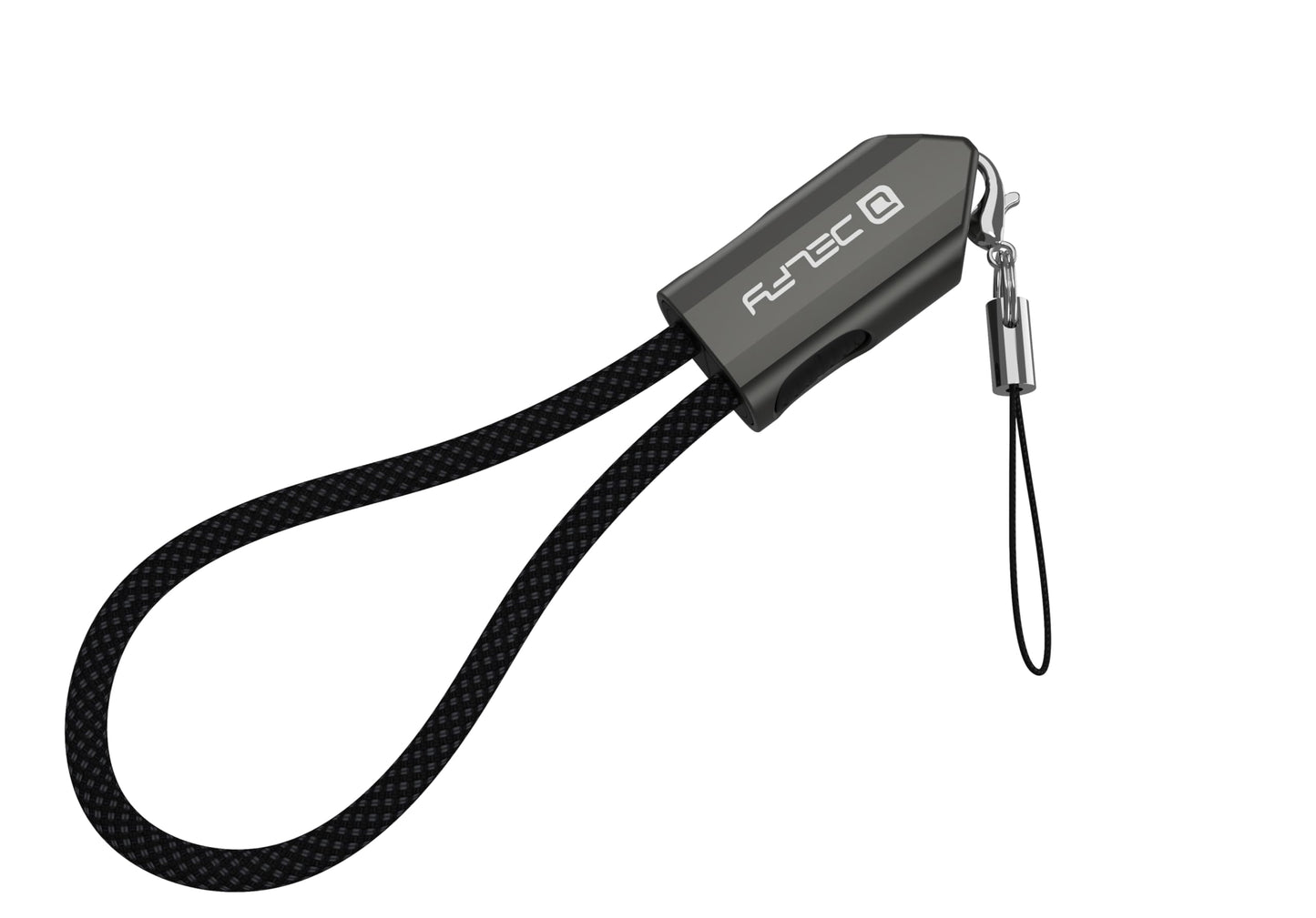 Delfy USB-C to USB-C Keychain Short Cable - 8 Inch Braided Emergency Charger with Zinc Alloy Metal Housing - Compact USB-C Cable for MacBook, iPhone