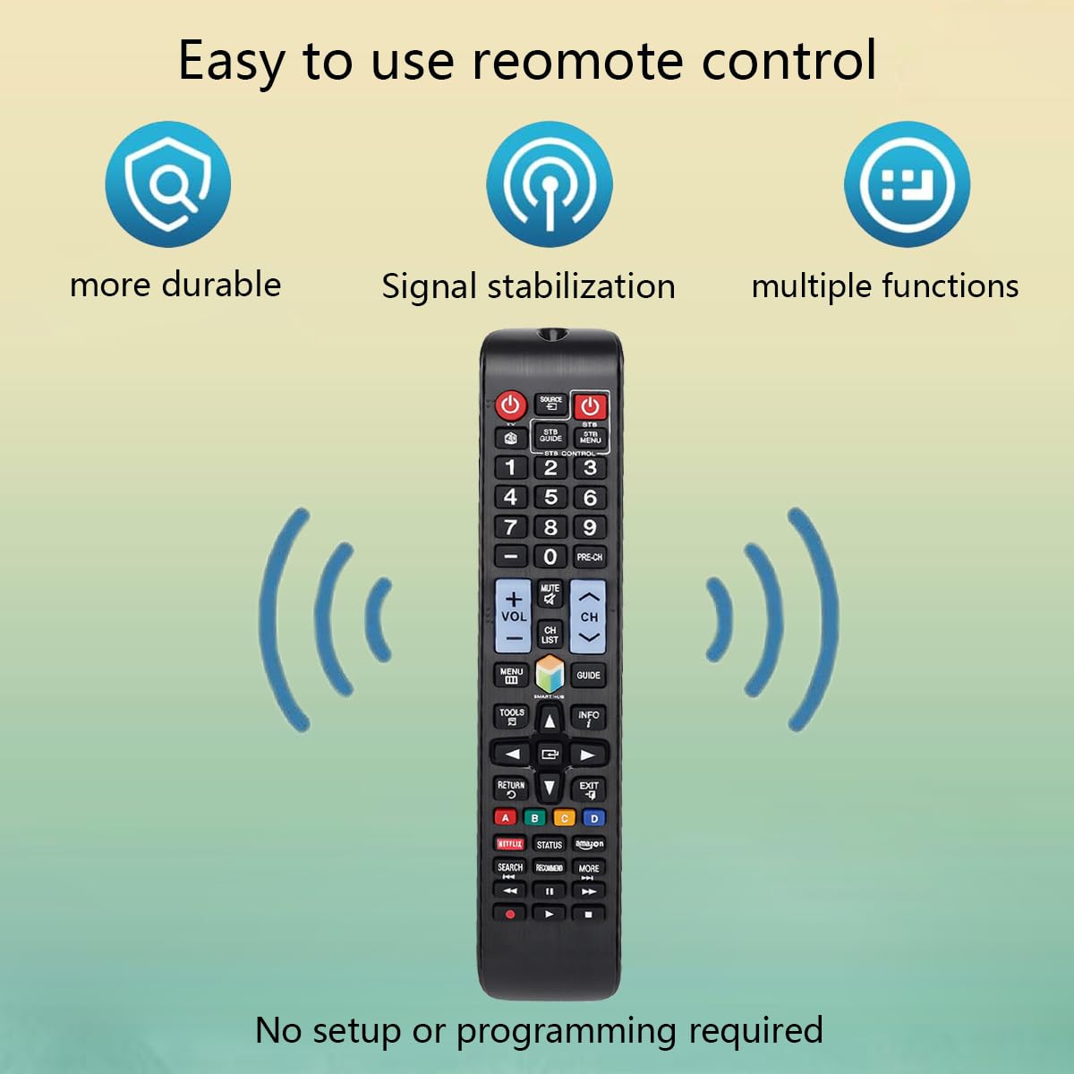 Universal Remote Control Replacement for Samsung Smart TV UN50F6300AF UN50F6350AF UN55F6300AF UN55F6350AF UN55F8000BF UN55F9000AF UN60F6300AF