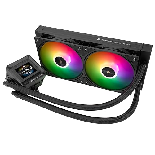Thermalright FW 240 SE ARGB Black-AIO CPU Liquid Cooler,IPS LCD Screen with 320 * 240 Resolution,for AM4/AM5,Intel LGA1700/1851,2-inch