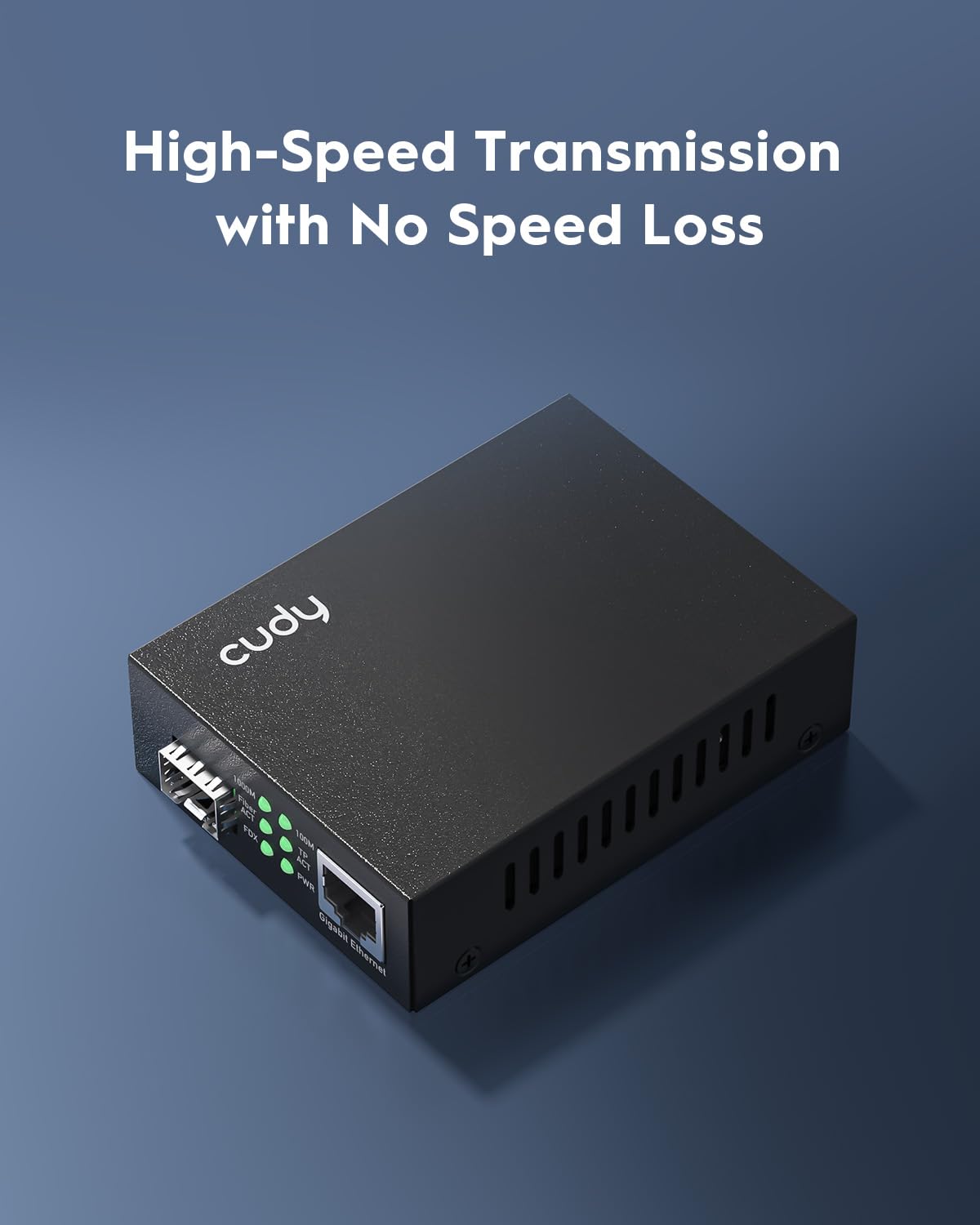 Cudy MC220 Gigabit SFP to RJ45 Fiber Media Converter, Fiber to Ethernet Converter, Plug and Play, Metal Casing, Versatile Compatibility