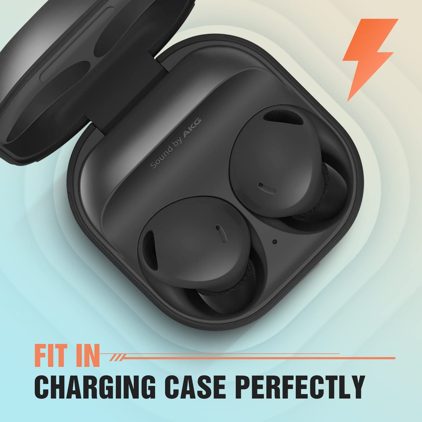 Memory Foam Tips for Samsung Galaxy Buds 2 Pro, No Silicone Eartips Pain, Anti-Slip Replacement Ear Tips, Fit in The Charging Case, Reducing Noise