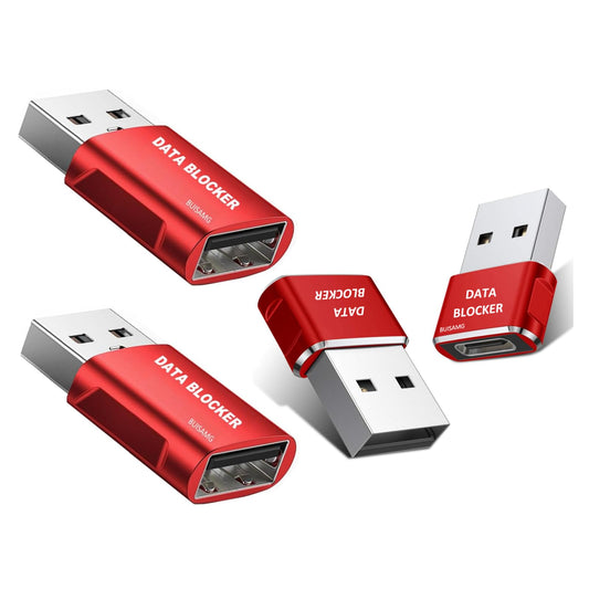 BUISAMG Data Blocker, USB A & USB C Data Blocker for Any USB C Mobile Phone Quick Charge, Protect Against Juice Jacking, Refuse Hacking, Only Safe