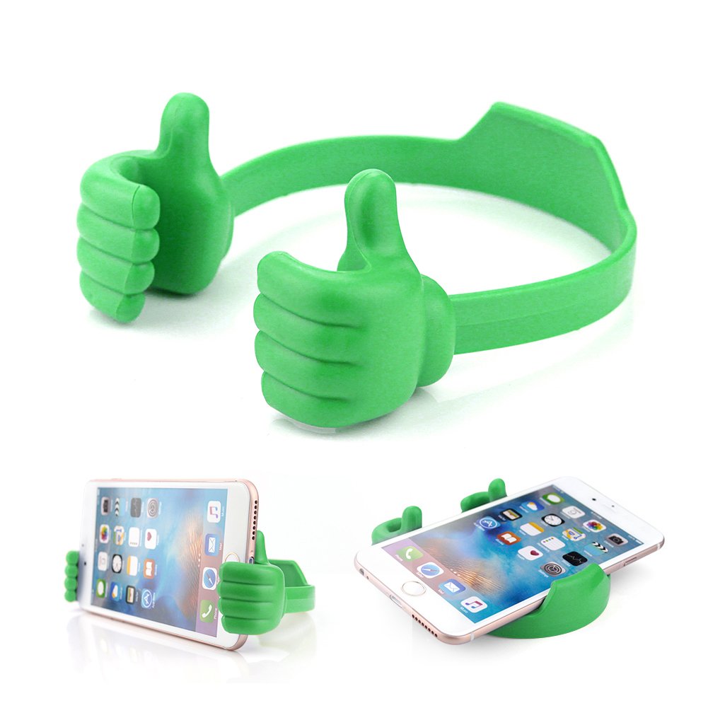 BUTEFO Thumbs up Cell Phone Holder Adjustable Silicone Tablet Stand Portable Desktop OK Stands Compatible for iPhone iPad Samsung Motorcycle Google