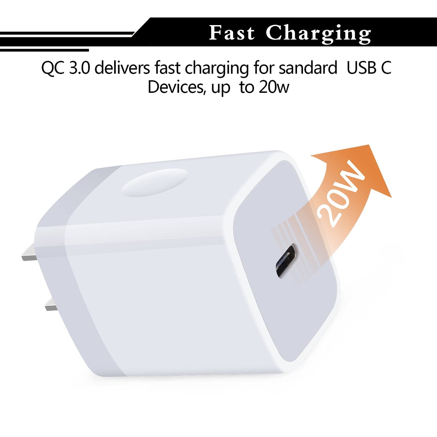 USB C Wall Charger,2Pack 20W USB C Block PD Fast Charger Type C Wall Adapter for iPhone 16 15 14 13 12 11 Pro Max,SE,8 7 6 Plus,iPad,Samsung Galaxy