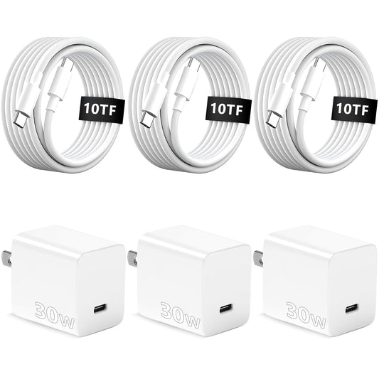 iPhone 15 16 17 Charger Fast Charging,10 FT Long USB C Charger Cord with 30W Type C Phone Fast Charging Block for iPhone 17/16/Pro/Pro max/16 Plus