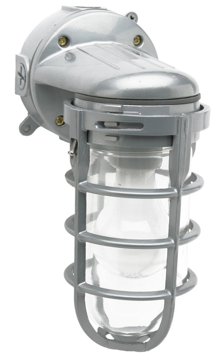 Woods L1707SV Traditional 150W Incandescent Weather Industrial Light, Wall Mount, Silver,Large