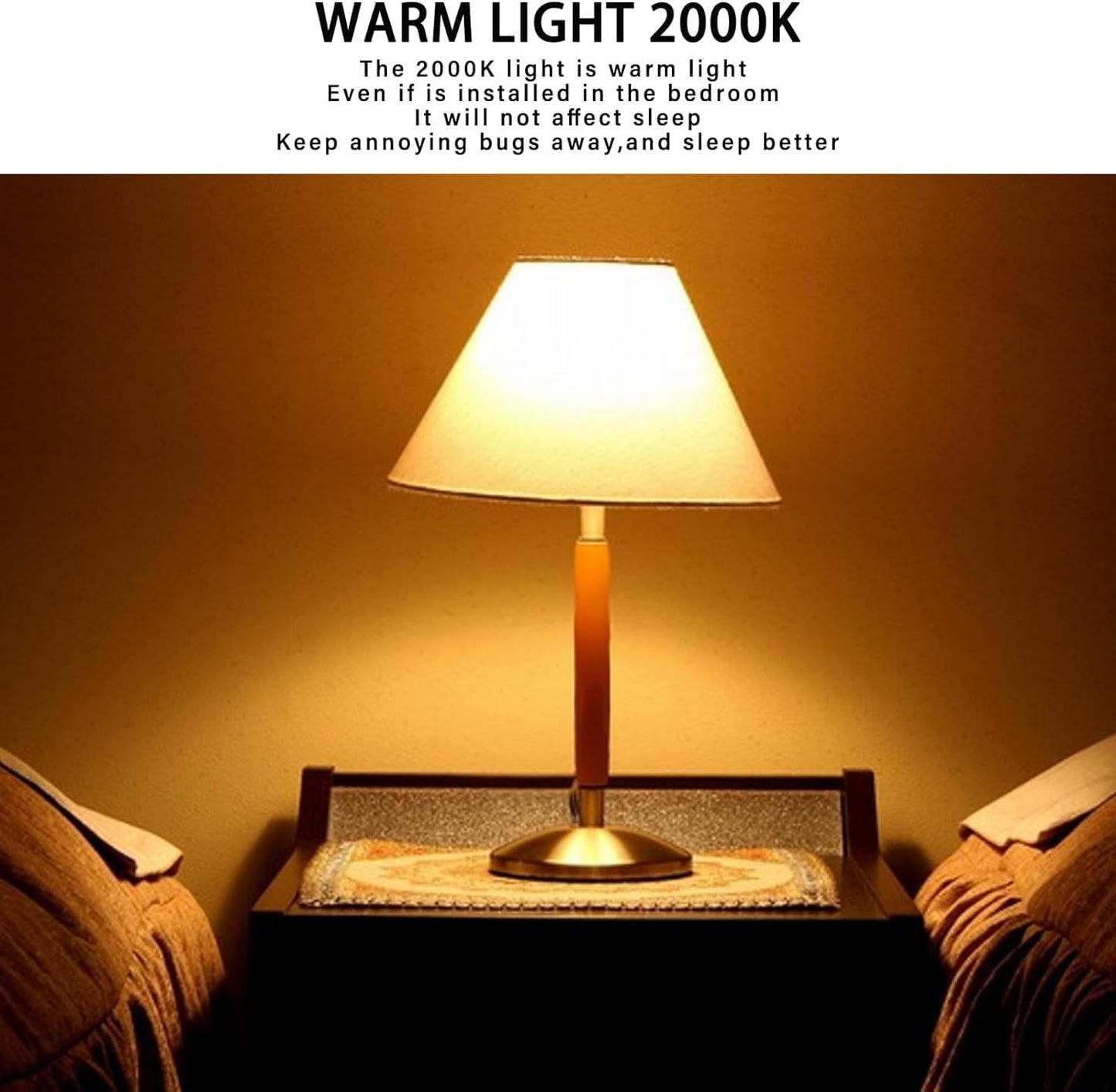 Gonhom Dusk to Dawn Bug Light Bulb Outdoor,4 Pack Amber Bug Light Bulb,Auto On/Off,10W(100W Equivalent),E26 Base,Bug Lights for Outside.Home Hallway