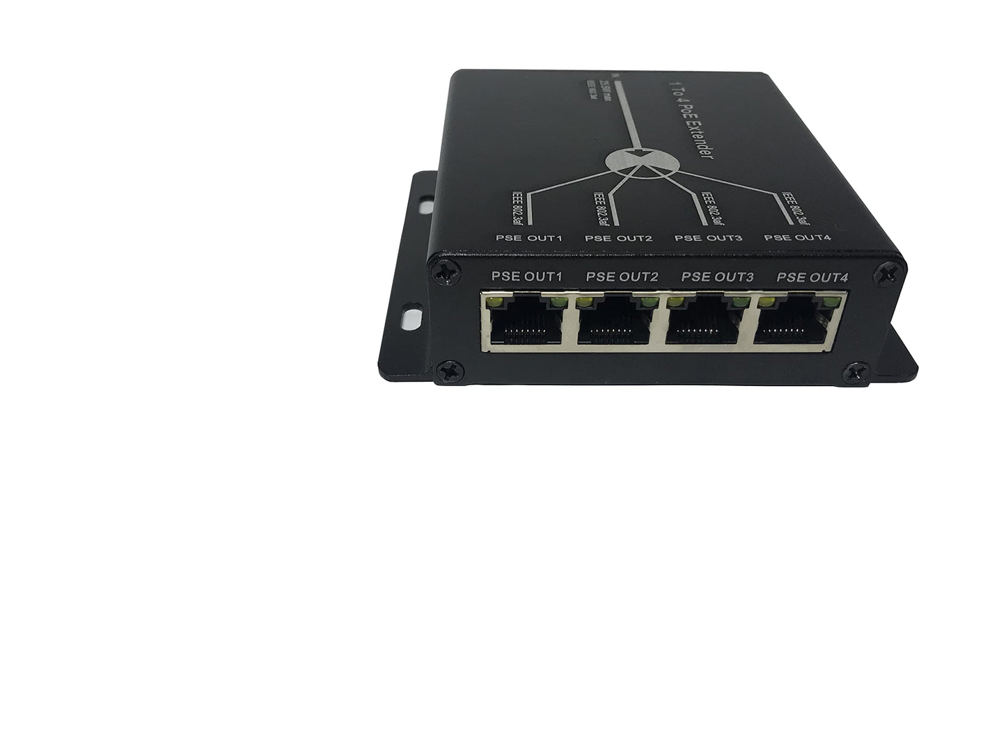 HKBTM POE Extender RJ45 4-Port 10/100M IEEE802.3at (Power-in) to IEEE802.3af (Power-Out) for Ethernet/PoE Power AP, IP Camera, IP Telephone and Other