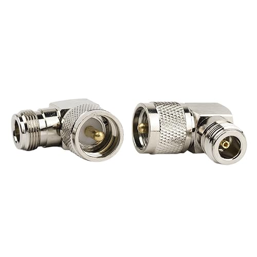Eagles (Pack of 2 N Female to UHF Male 90 Right Angle connetor Adapter, PL-259 Right Angle Connector Coaxial Coax Adapter