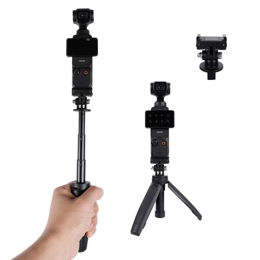 10" Osmo Pocket 3 Quick Release Selfie Stick Tripod Mount, Lightweight Aluminum Alloy Vlog Handle Grip for DJI Osmo Pocket 3, Compact Stabilizer