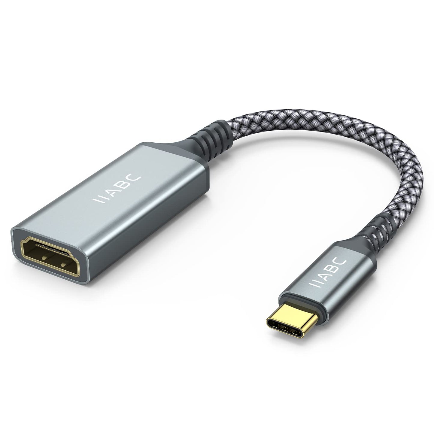 IIABC USB C to HDMI Adapter, USB Type-C to HDMI 4K Adapter Compatible with iPhone 15 16 Pro Max, MacBook Pro/Air 2023, IPad Pro, iMac, Galaxy S23