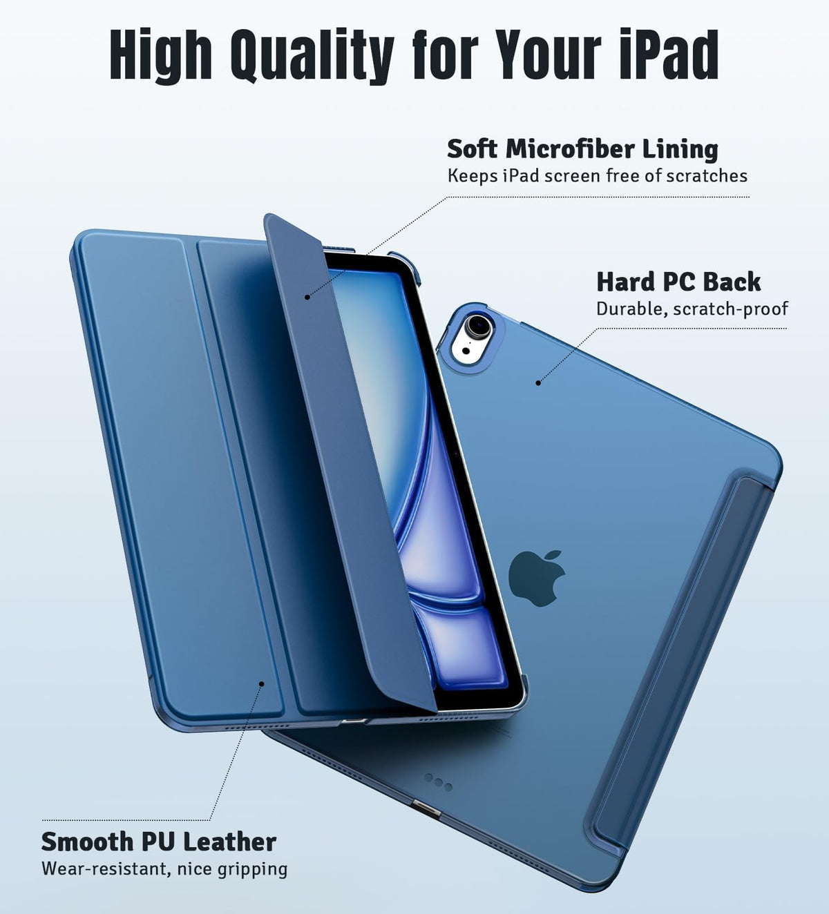 TiMOVO Case for iPad Air 11 Inch M4/M3/M2, Air 5th/4th Gen 10.9",Abyss Blue