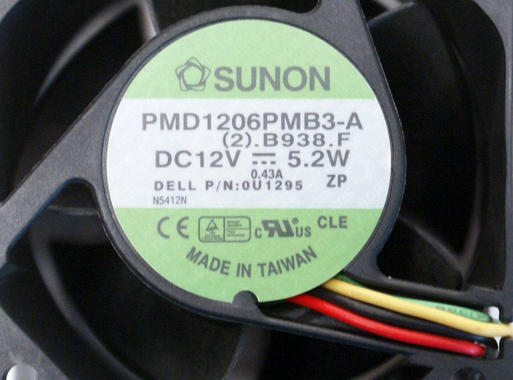 Sunon PMD1206PMB3-A (2).B938.F Cooling Fan 12V~.43Amp (5.2W) 60mm x 60mm x 38mm, 4-Pin Connector, Compatible Part Number N5412N