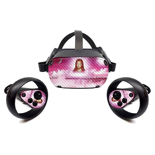 MightySkins Carbon Fiber Skin for Oculus Quest - Jesus | Protective, Durable Textured Carbon Fiber Finish | Easy to Apply, Remove, and Change Styles |