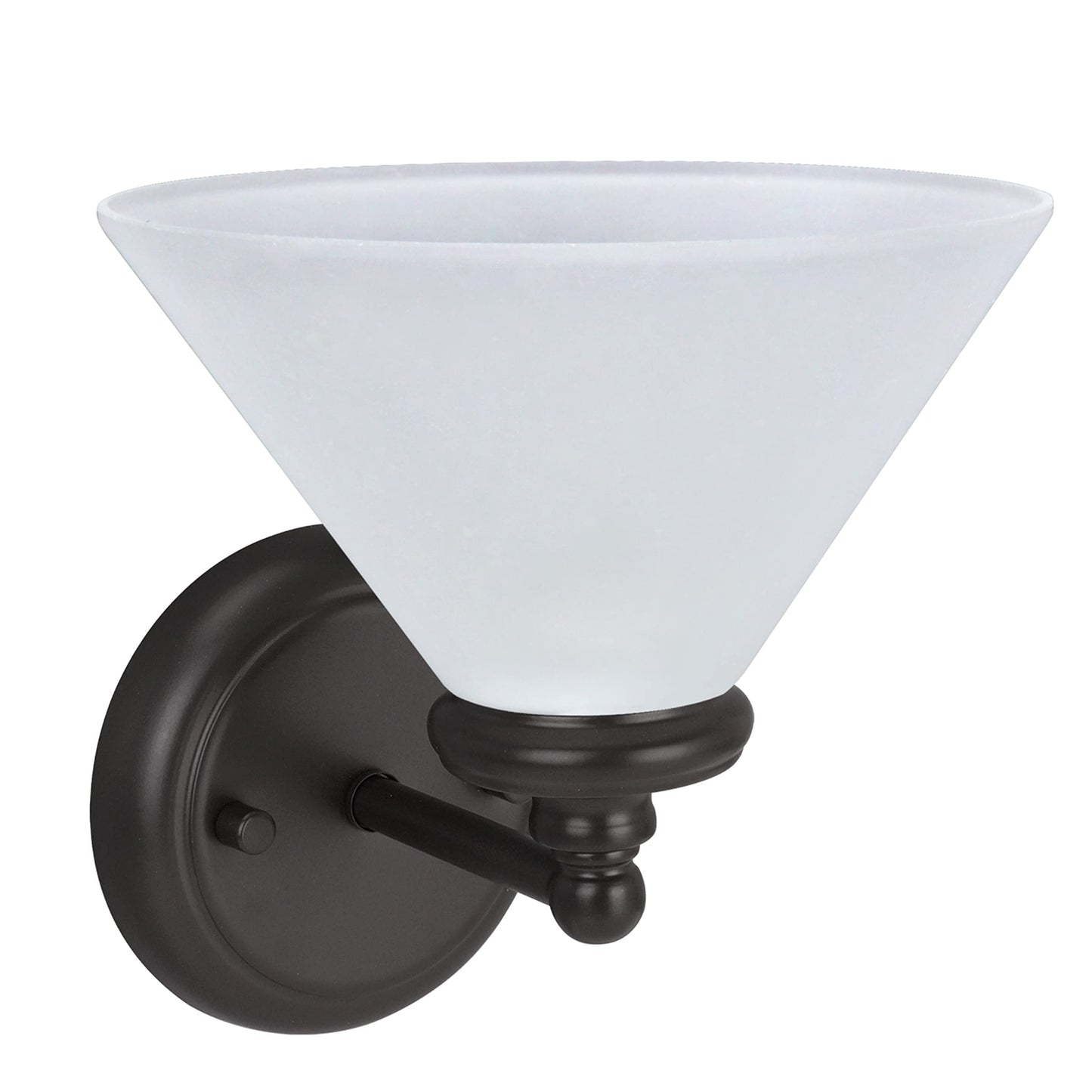 Aspen Creative 62145, One Metal Bathroom Light Fixture, 6-1/2" Wide, Transitional Design in Oil Rubbed Bronze with Frosted Glass Shade Vanity Wall