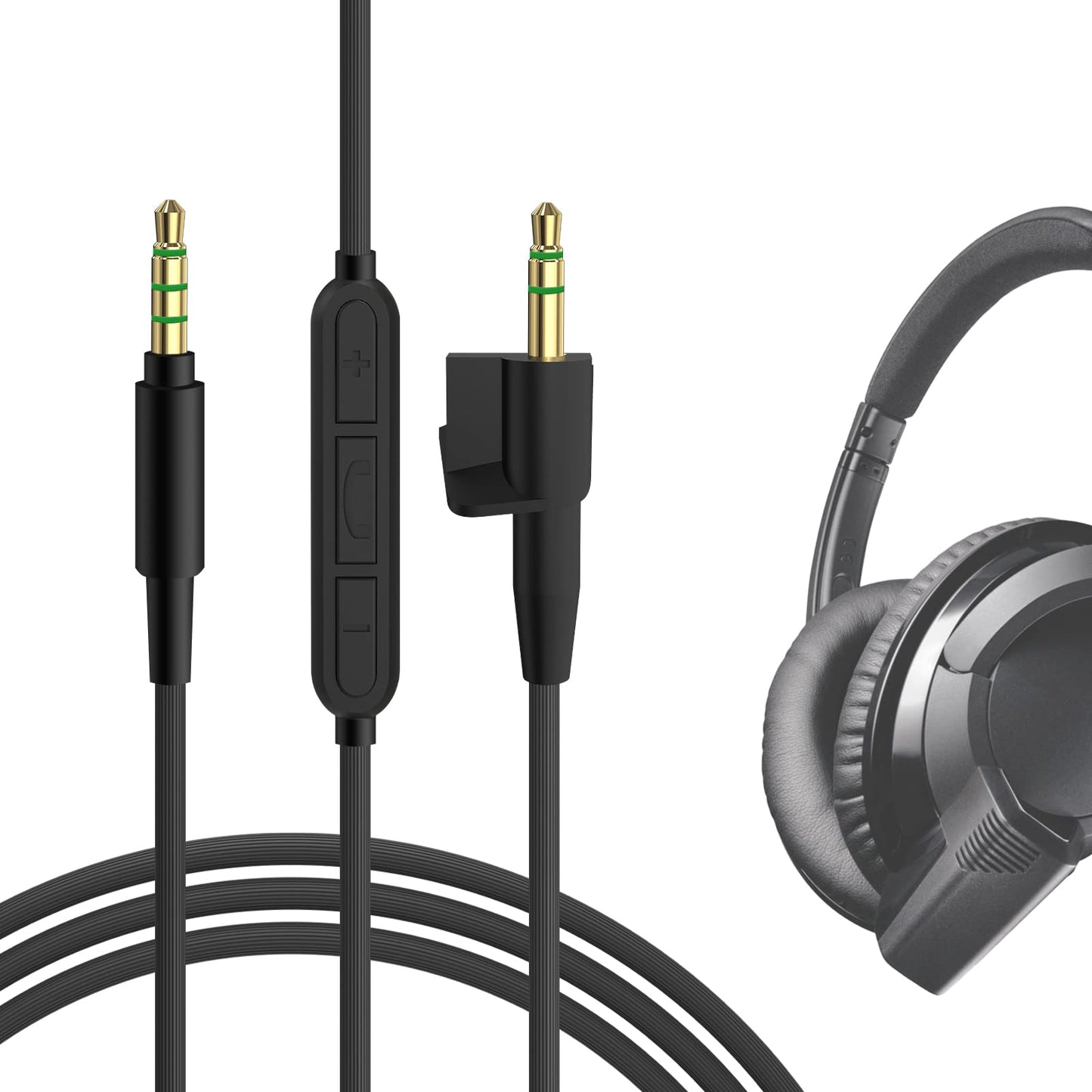 GEEKRIA Audio Cable with Mic Compatible with Bose Around-Ear AE2, AE2i, AE2w Cable, 2.5mm Aux Replacement Stereo Cord with Inline Microphone…