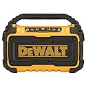 DEWALT 20V MAX Bluetooth Speaker, 100 ft Range, Durable for Jobsites, Phone Holder Included, Lasts 8-10 Hours with Single Charge (DCR010)