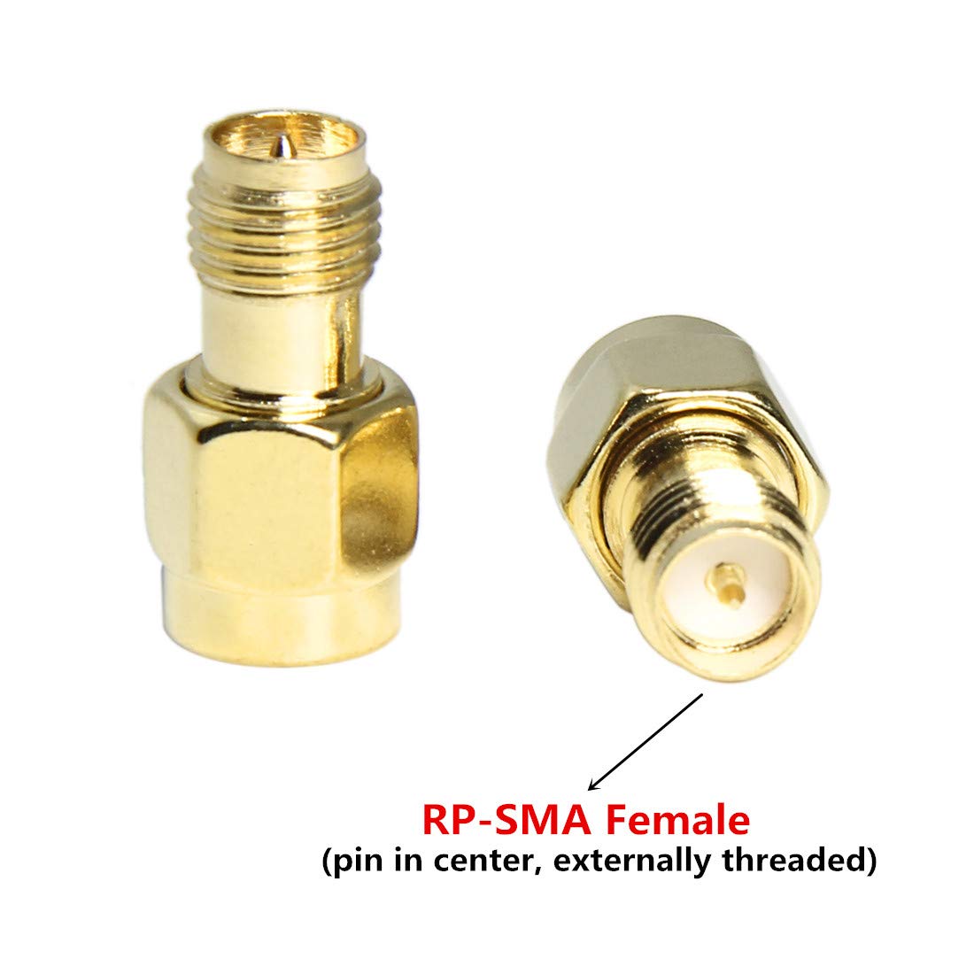 SMA to RP-SMA Adapter, 5 Pack Male Pin to Female Pin Connector for LTE Router, WiFi Antennas, FPV Drones, Camera