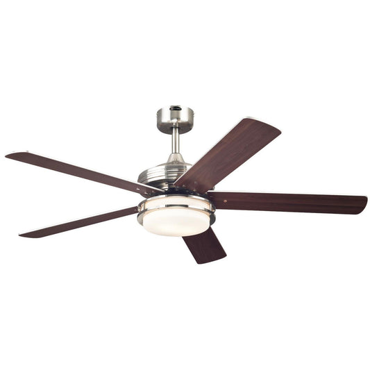 Westinghouse Castle LED Ceiling Fan with Light, 52-Inch, Brushed Nickel
