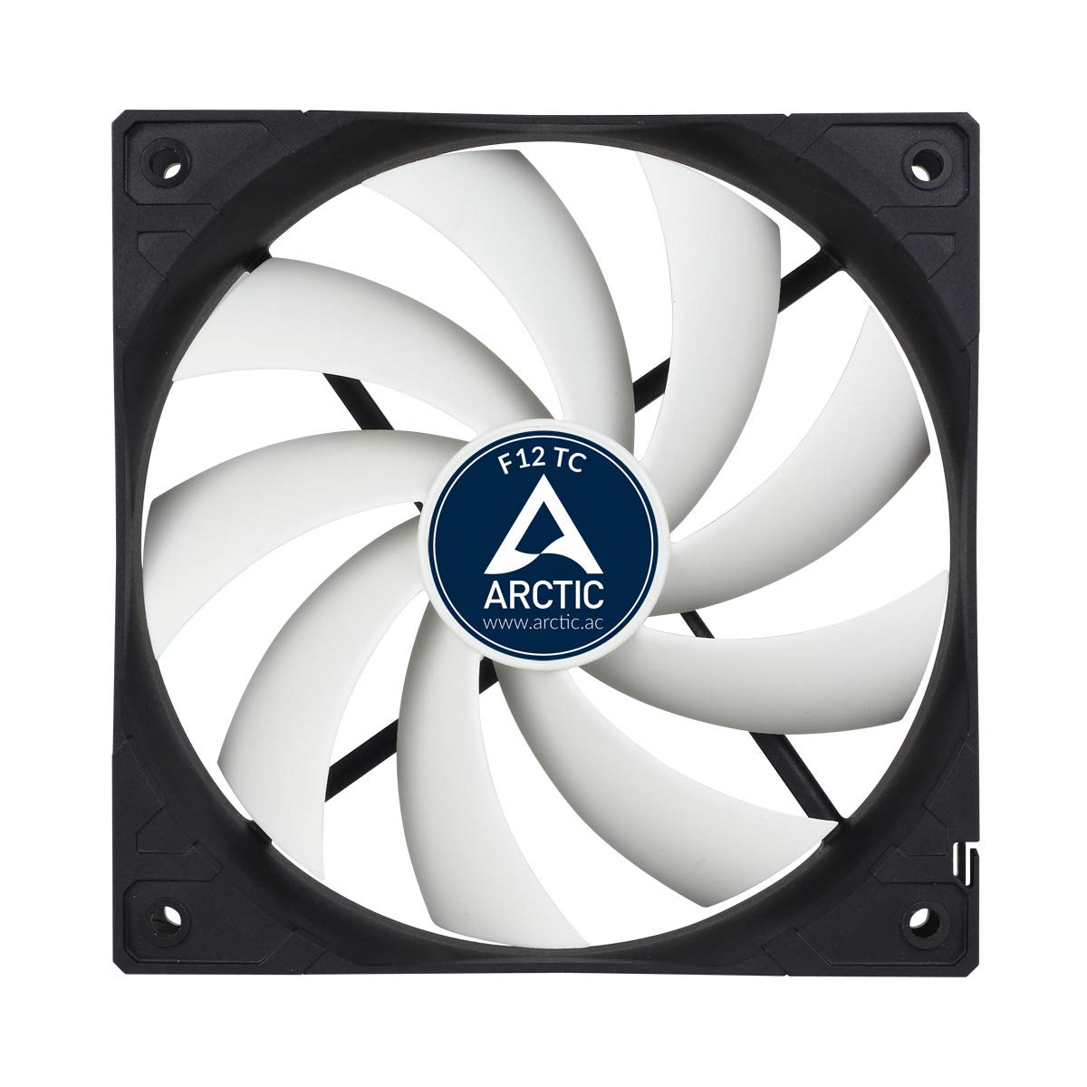 ARCTIC F12 TC - 120 mm Case Fan with Temperature Control, Quiet Motor, Computer, Fan Speed: 300-1350 RPM - Black, White