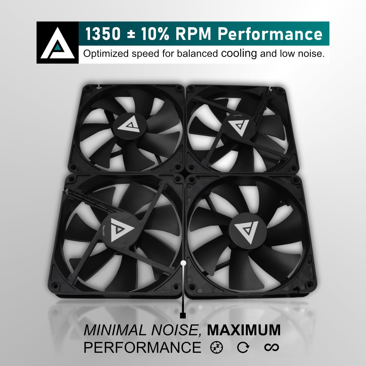 Apevia CF1012S-BK 120mm 4pin Molex & 3pin Motherboard Black Silent Case Fan (10-pk)