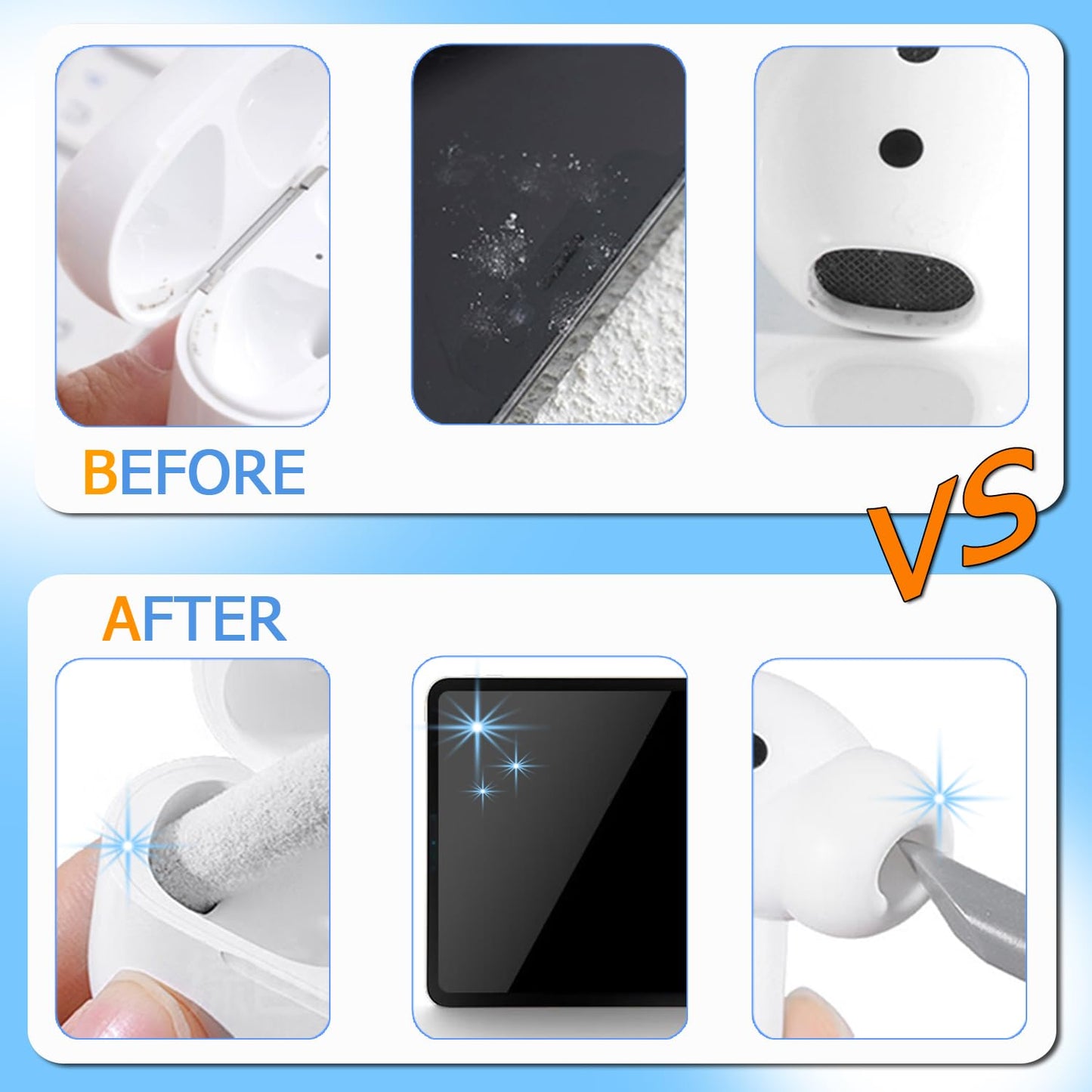 Phone Cleaning Kit, Laptop Cleaning Kit, Keyboard Cleaning Kit, Electronic Cleaning Kit, Compact Cleaning Kit for Earbuds, Portable Multifunctional