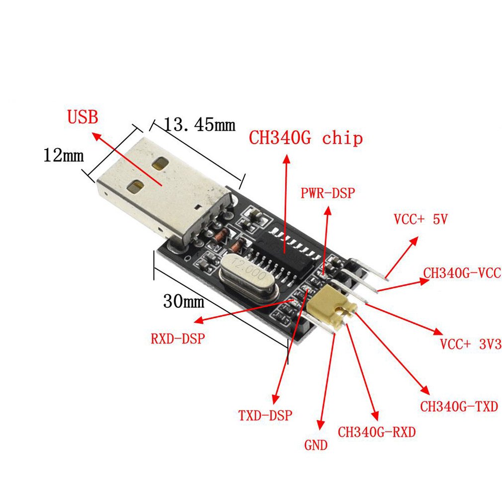 HiLetgo 5pcs USB to Serial USB to TTL CH340 Module with STC Microcontroller Download Adapter