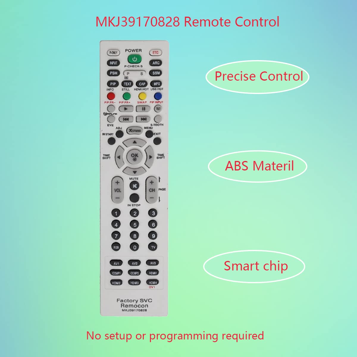 GHUST MKJ39170828 Replacement Remote Control for LG TV 24LV570M 28LV570M 32LV570M 43LV570M 32LH200C 42LH200C DU27FB32C 26LH210C 26LX1D 26LX1DUD 30FZ4D