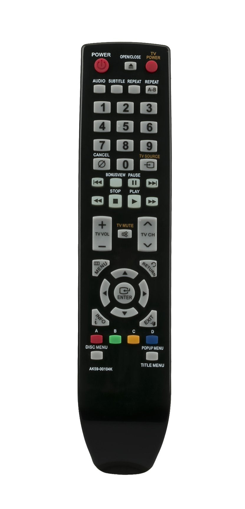 Replace AK59-00104K Remote Control for Samsung Blu-ray DVD Player BDP3600 BDP-1590 BD-P1600 BDP1602