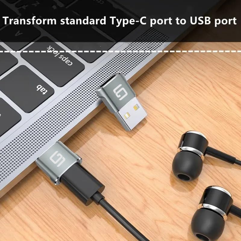 GodSpin USB to USB C Adapter [2 Pack] USB C Female to A Male OTG Charger Type 2.0 Power Adapter Converter Compatible with iPhone, Airpod, iPad…