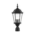 Livex Lighting 7563-14 Hamilton 3 Light Black Cast Aluminum Outdoor Post Head Lantern with Clear Beveled Glass
