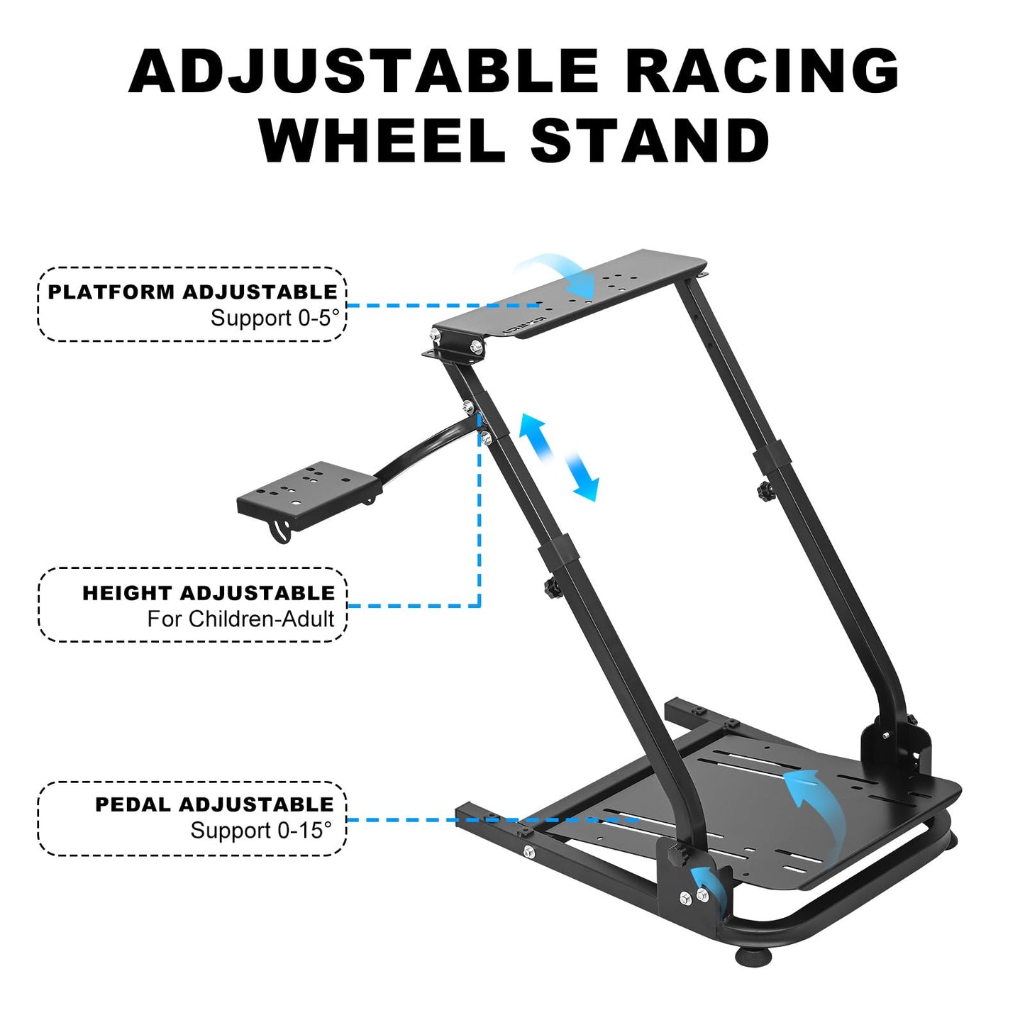 CXRCY Racing Wheel Stand Height Adjustable & Foldable Steering Wheel Stand Compatible with Logitech G920 G29 G27 G25 Gaming Cockpit (Wheel and Pedals