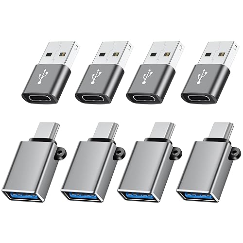 BaseNew USBC to USB Adapter 8 Pack,USB to USB C Adapter,USB-A Type-C Male Female OTG Adaptor,USBA USBC Adapter Set for iPhone 17 16 15,MacBook…