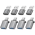 BaseNew USBC to USB Adapter 8 Pack,USB to USB C Adapter,USB-A Type-C Male Female OTG Adaptor,USBA USBC Adapter Set for iPhone 17 16 15,MacBook…