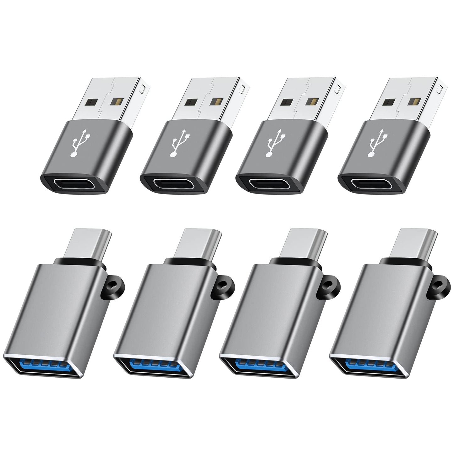 BaseNew USBC to USB Adapter 8 Pack,USB to USB C Adapter,USB-A Type-C Male Female OTG Adaptor,USBA USBC Adapter Set for iPhone 17 16 15,MacBook…